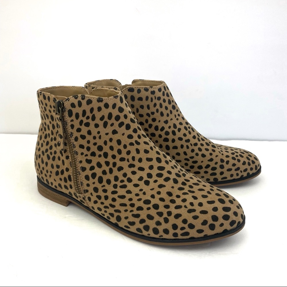 Cat & Jack Girls Leopard Print Zip Ankle Boot SZ 5